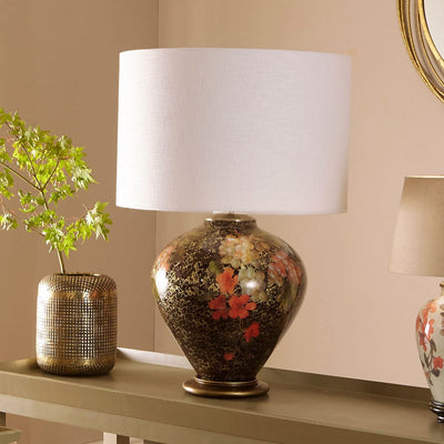 Pacific Lifestyle Lighting Fruit and Flower Ginger Jar Glass Table Lamp House of Isabella UK