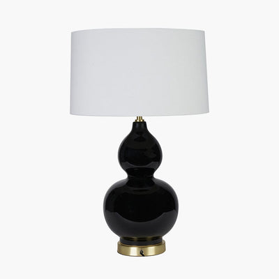 Pacific Lifestyle Lighting Gatsby Black Ceramic Table Lamp With Brushed Gold Metal Detail House of Isabella UK