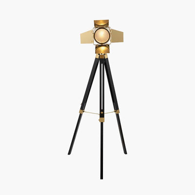 Pacific Lifestyle Lighting Hereford Gold and Black Tripod Floor Lamp House of Isabella UK