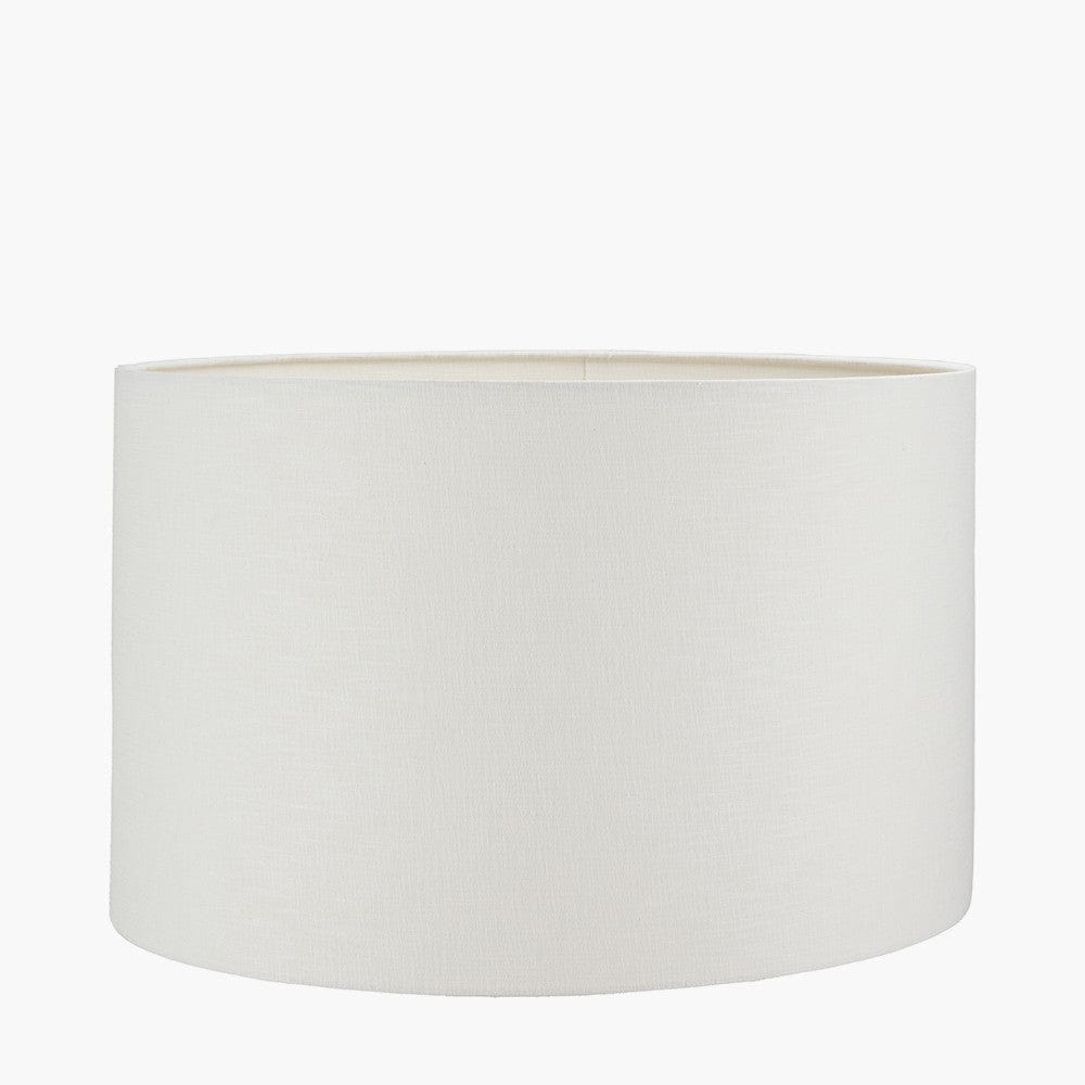 Pacific Lifestyle Lighting Lino 55cm White Self Lined Linen Drum Shade | OUTLET House of Isabella UK
