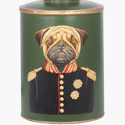 Pacific Lifestyle Lighting Pug Green Hand Painted Dog Metal Table Lamp House of Isabella UK