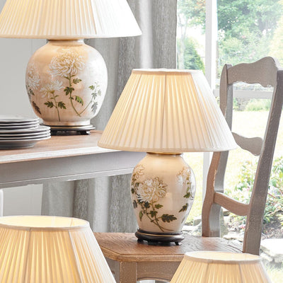 Pacific Lifestyle Lighting RHS Chrysanthemum Medium Oval Glass Table Lamp House of Isabella UK