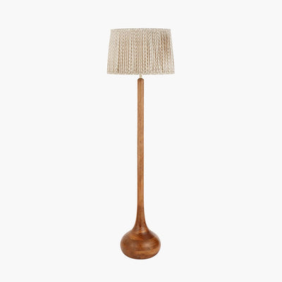 Pacific Lifestyle Lighting Toma Oiled Wood Tall Neck Floor Lamp House of Isabella UK