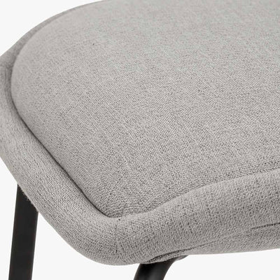 Pacific Lifestyle Living Alba Grey Linen Mix and Black Metal Bar Stool House of Isabella UK