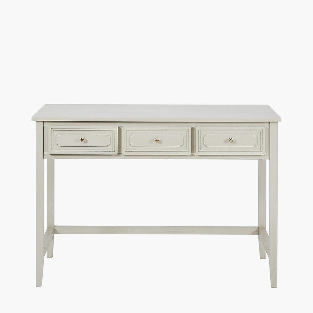 Pacific Lifestyle Living Ascot Pine Wood Grey 3 Drawer Desk House of Isabella UK