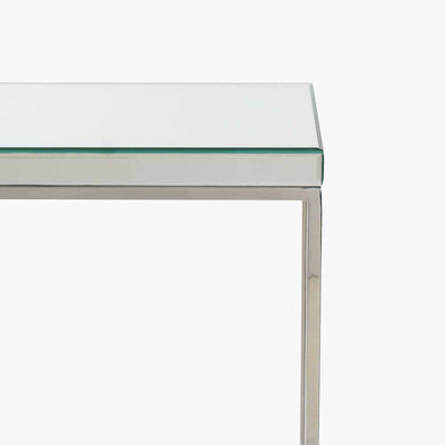 Pacific Lifestyle Living Elysee Mirrored Glass and Silver Metal Console Table House of Isabella UK