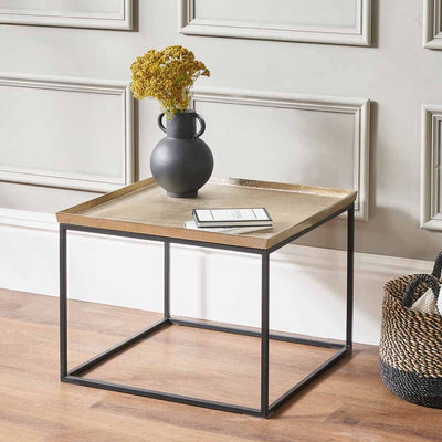 Pacific Lifestyle Living Franklin Gold Cast and Black Metal Coffee Table House of Isabella UK