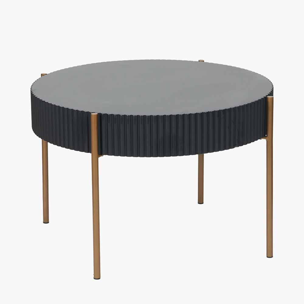 Pacific Lifestyle Living Georgio Black Wood Veneer and Gold Metal Coffee Table House of Isabella UK