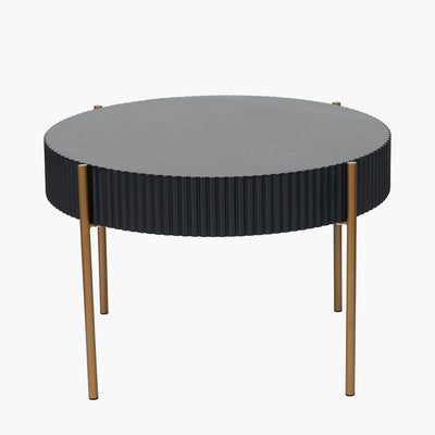 Pacific Lifestyle Living Georgio Black Wood Veneer and Gold Metal Coffee Table House of Isabella UK