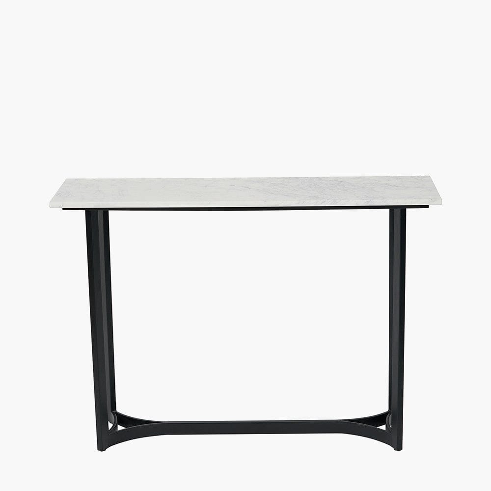 Pacific Lifestyle Living Hendrick White Marble and Black Metal Console Table House of Isabella UK