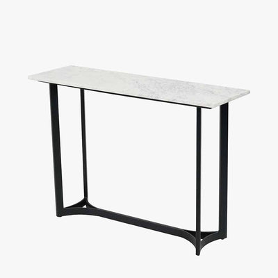 Pacific Lifestyle Living Hendrick White Marble and Black Metal Console Table House of Isabella UK