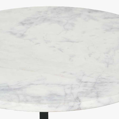 Pacific Lifestyle Living Hendrick White Marble and Black Metal Side Table House of Isabella UK