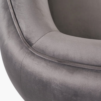 Pacific Lifestyle Living Lucca Dove Grey Velvet and Metal Armchair House of Isabella UK