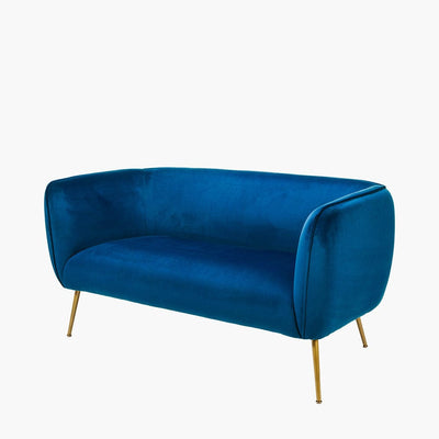 Pacific Lifestyle Living Lucca Sapphire Blue Velvet and Metal Sofa House of Isabella UK
