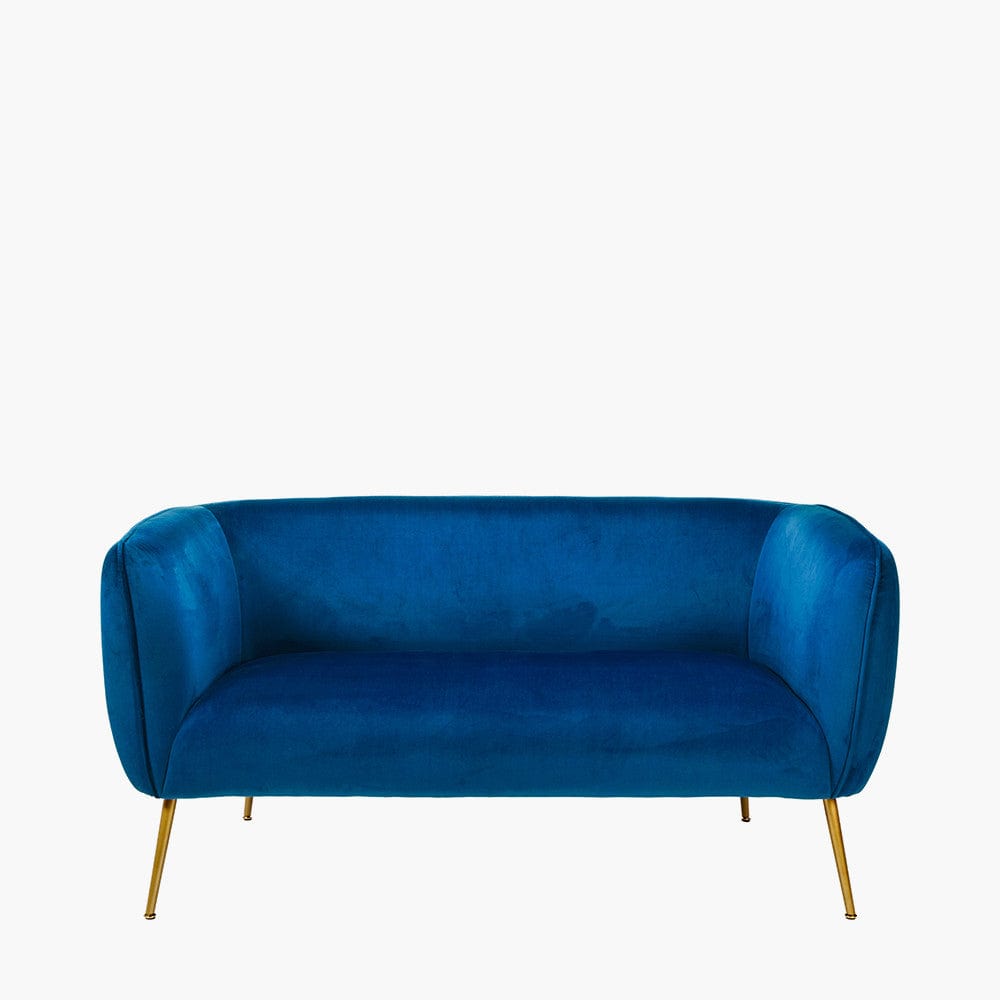 Pacific Lifestyle Living Lucca Sapphire Blue Velvet and Metal Sofa House of Isabella UK
