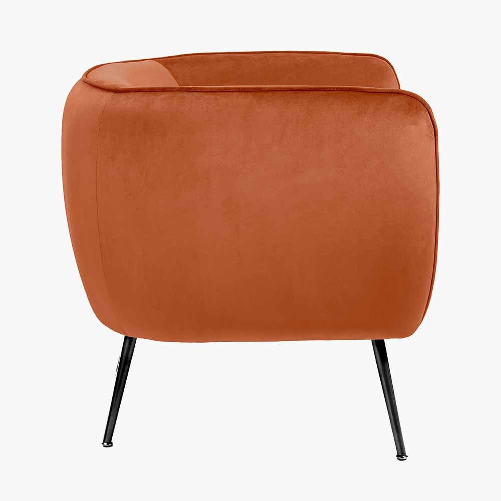 Pacific Lifestyle Living Lucca Tobacco Velvet and Metal Armchair House of Isabella UK