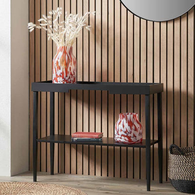 Pacific Lifestyle Living Marnie Black Wood Veneer Console Table House of Isabella UK