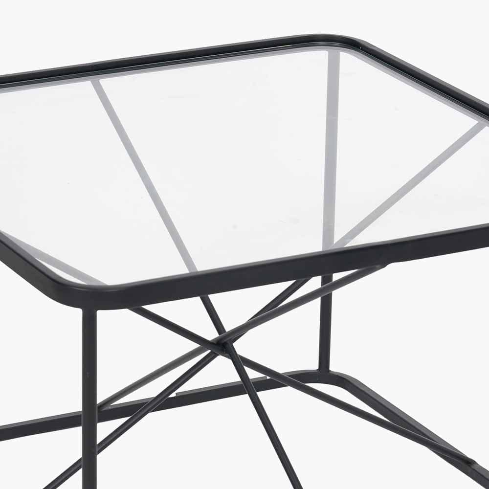 Pacific Lifestyle Living Roxy Glass and Black Metal Coffee Table House of Isabella UK