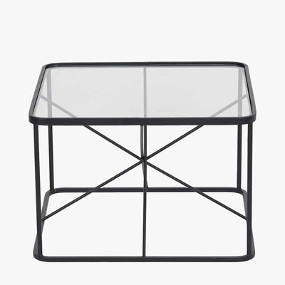 Pacific Lifestyle Living Roxy Glass and Black Metal Coffee Table House of Isabella UK