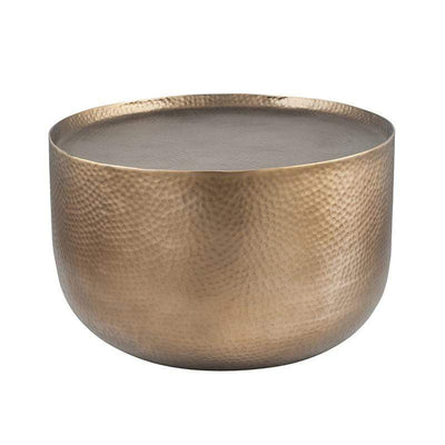 Pacific Lifestyle Living Sangli Hammered Metal Antique Brass Colour Table Large | OUTLET House of Isabella UK