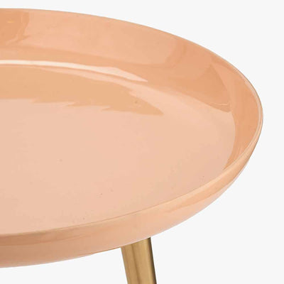 Pacific Lifestyle Living Seline Apricot Enamel and Gold Metal Side Table House of Isabella UK