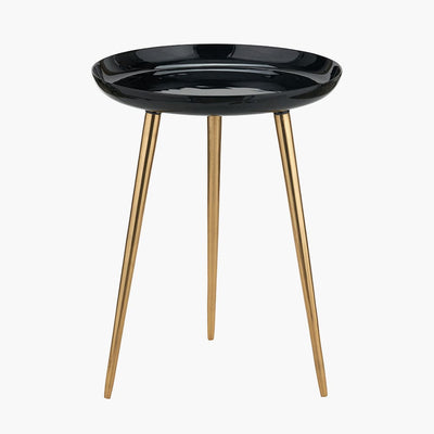Pacific Lifestyle Living Seline Black Enamel and Gold Metal Side Table House of Isabella UK