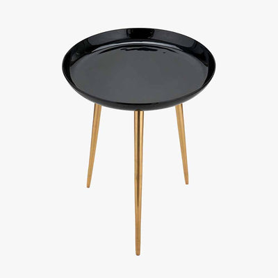 Pacific Lifestyle Living Seline Black Enamel and Gold Metal Side Table House of Isabella UK