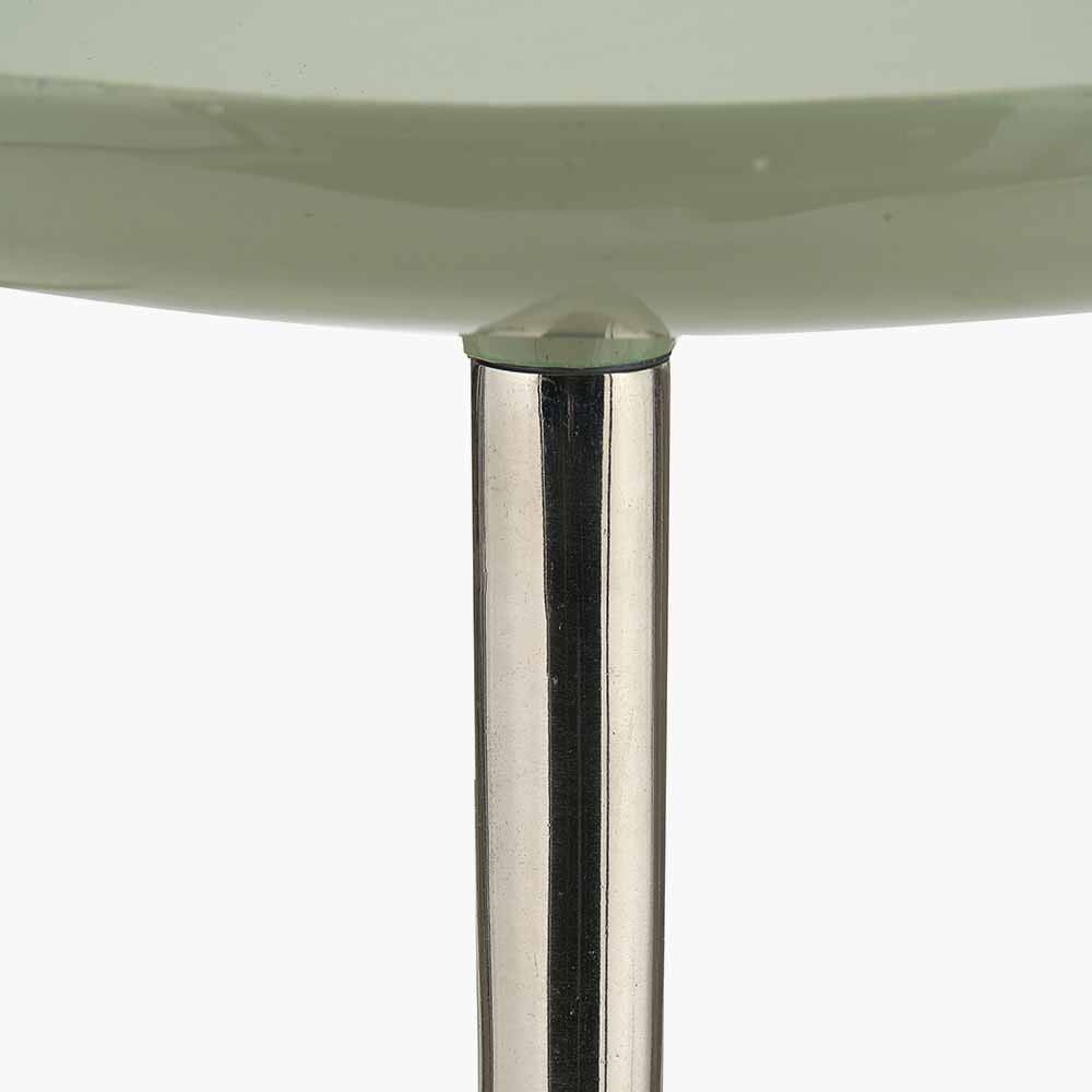 Pacific Lifestyle Living Seline Sage Enamel and Silver Metal Side Table House of Isabella UK