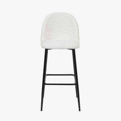 Pacific Lifestyle Living Turi Bouclé Fabric and Black Metal Bar Stool House of Isabella UK