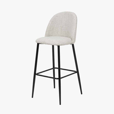 Pacific Lifestyle Living Turi Pebble Linen Mix and Black Metal Bar Stool House of Isabella UK