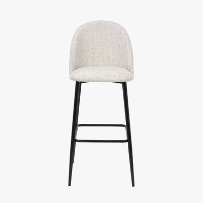 Pacific Lifestyle Living Turi Pebble Linen Mix and Black Metal Bar Stool House of Isabella UK