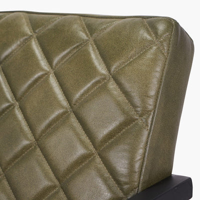 Pacific Lifestyle Living Vittorio Sage Green Leather and Iron Arm Chair House of Isabella UK