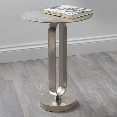 Pacific Lifestyle Living Zaneta Silver Cast Metal Table House of Isabella UK