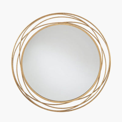 Pacific Lifestyle Mirrors Antique Gold Metal Swirl Round Wall Mirror House of Isabella UK