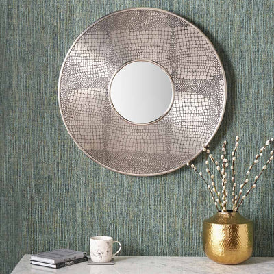 Pacific Lifestyle Mirrors Antique Silver Metal Round Wall Mirror House of Isabella UK