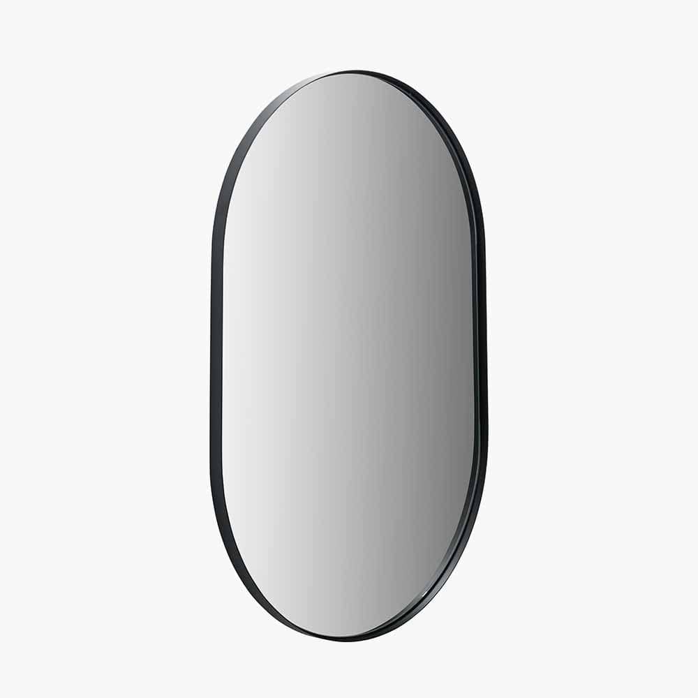 Pacific Lifestyle Mirrors Black Metal Slim Frame Oval Wall Mirror House of Isabella UK