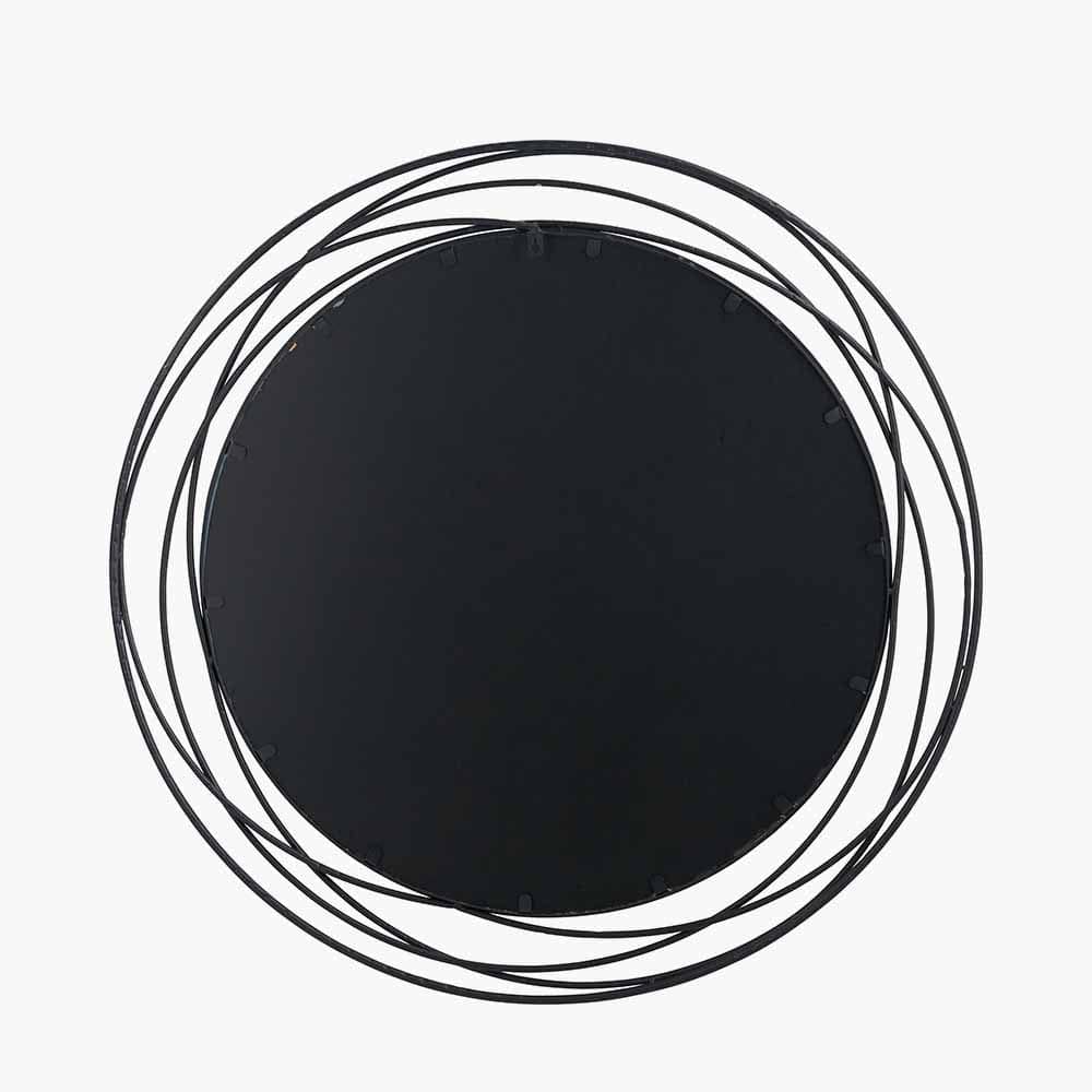 Pacific Lifestyle Mirrors Black Metal Swirl Round Wall Mirror House of Isabella UK