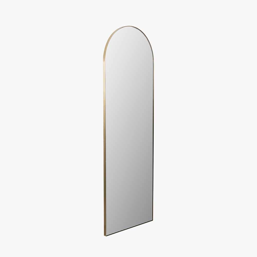 Pacific Lifestyle Mirrors Brushed Gold Metal Slim Frame Arch Floor Mirror House of Isabella UK