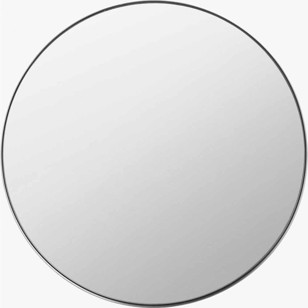 Pacific Lifestyle Mirrors Brushed Silver Metal Slim Frame Round Wall Mirror Large House of Isabella UK