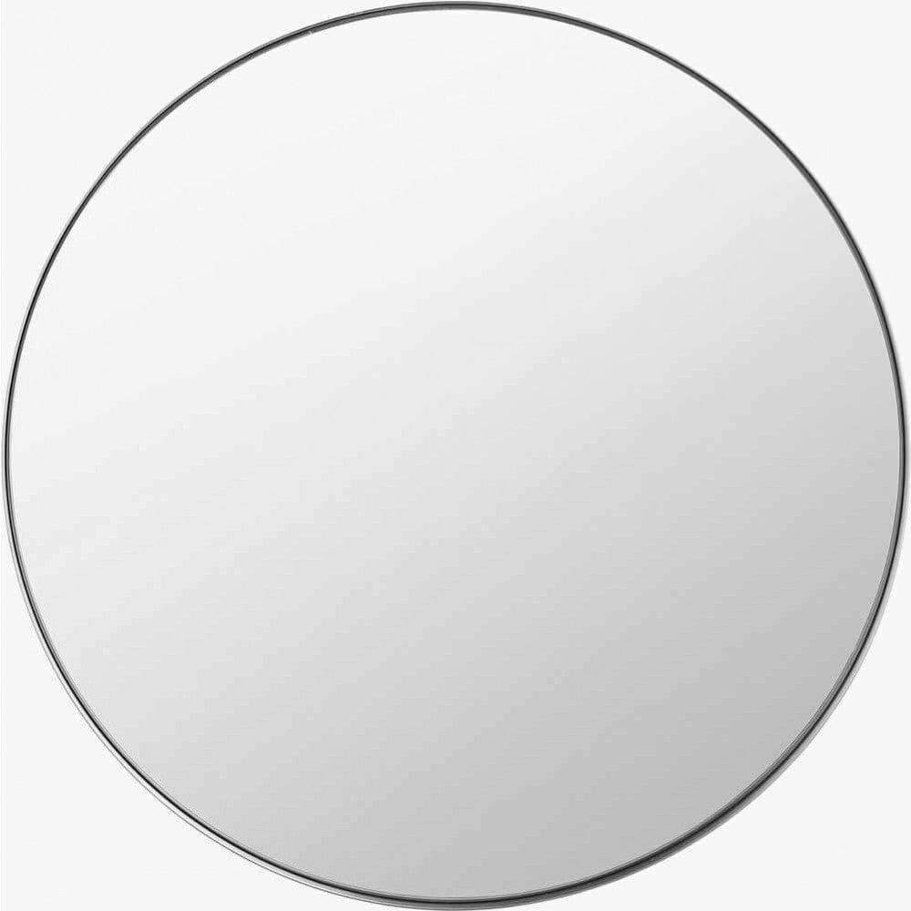 Pacific Lifestyle Mirrors Brushed Silver Metal Slim Frame Round Wall Mirror Medium House of Isabella UK