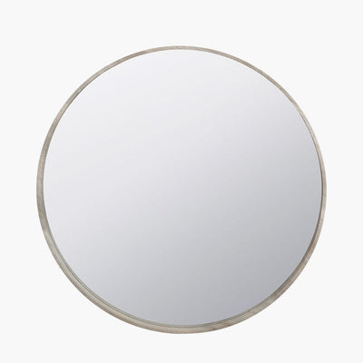Pacific Lifestyle Mirrors Grey Oak Wood Veener Slim Frame Round Mirror Large House of Isabella UK