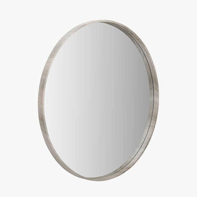 Pacific Lifestyle Mirrors Grey Oak Wood Veener Slim Frame Round Mirror Large House of Isabella UK