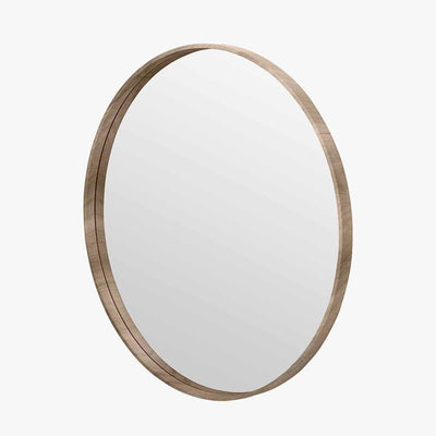 Pacific Lifestyle Mirrors Natural Wood Veneer Slim Frame Round Mirror Large House of Isabella UK