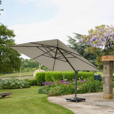 Pacific Lifestyle Outdoors Challenger T2 3m Square Champagne Free Arm Parasol House of Isabella UK