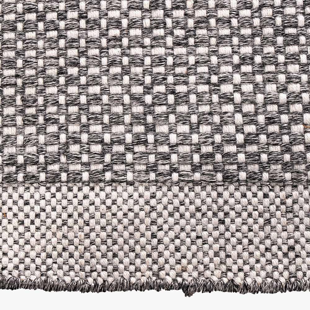 Pacific Lifestyle Outdoors Indoor Outdoor Recycled PET Yarn Graphite and White Basket Weave Design Rug House of Isabella UK