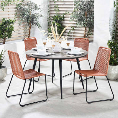 Pacific Lifestyle Outdoors Pang Terrcotta 4 Seater Dining Set House of Isabella UK