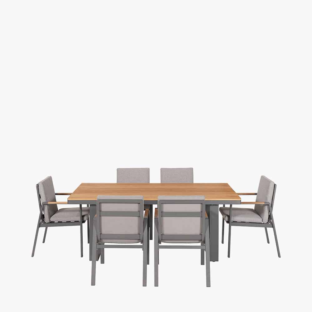 Pacific Lifestyle Outdoors Stockholm Anthracite 6 Seater Dining Set House of Isabella UK