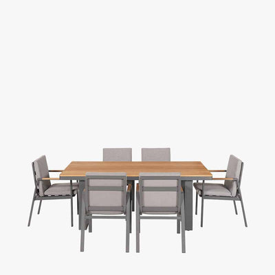 Pacific Lifestyle Outdoors Stockholm Anthracite 6 Seater Dining Set House of Isabella UK