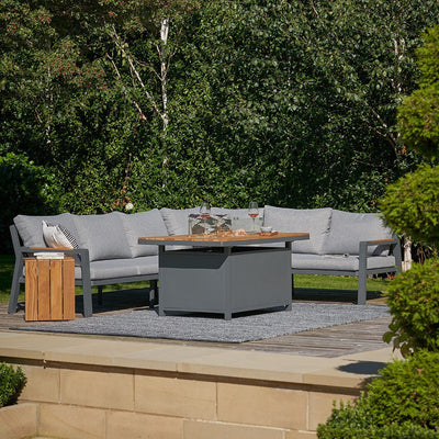 Pacific Lifestyle Outdoors Stockholm Anthracite Corner Set with Fire Pit Table House of Isabella UK