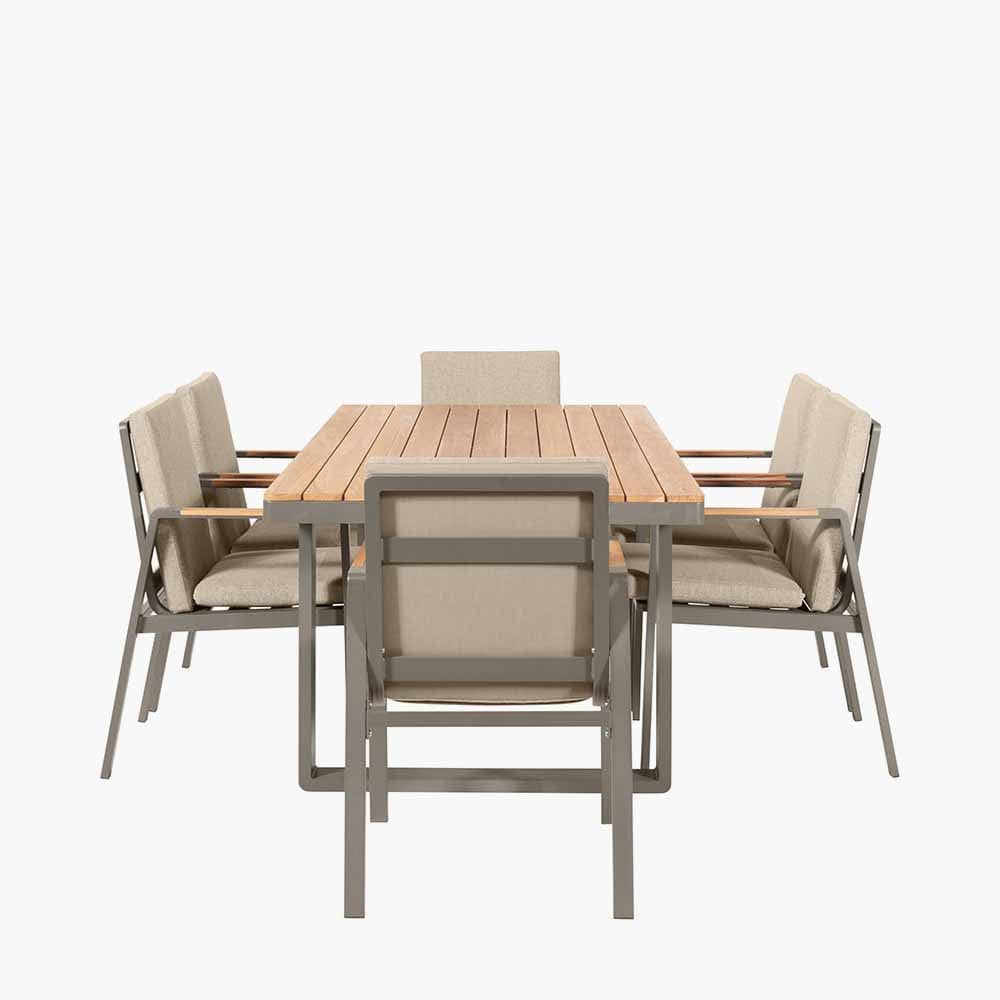Pacific Lifestyle Outdoors Stockholm Limestone 6 Seater Dining Set House of Isabella UK